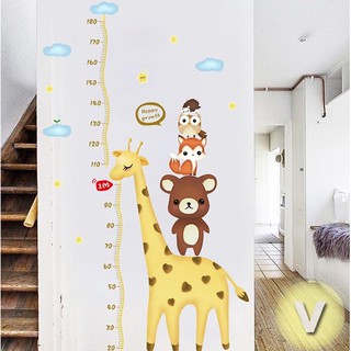 Decal dán tường Thước đo hươu gấu