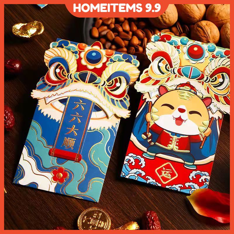 Set bao lì xì năm mới họa tiết hổ hoạt hình thiết kế sáng tạo cho bé 2022
