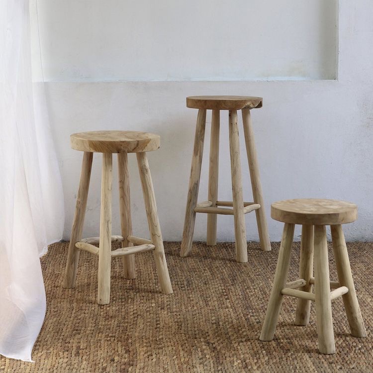 GHẾ ĐẨU/ GHẾ ĐÔN GỖ TRÀM 4 CHÂN BỰ MẶT TRÒN PHONG CÁCH HÀN QUỐC, VINTAGE, RETRO, SANG XỊN MỊN