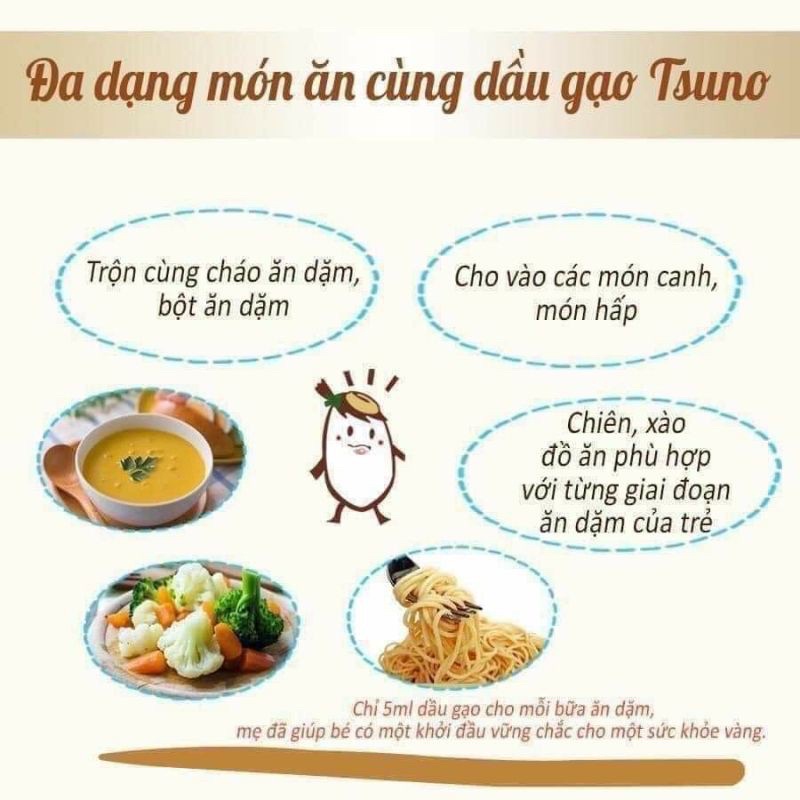 Dầu Gạo Tsuno Nhật Bản Mẫu Mới 180ml Cho Bé Ăn Dặm 12/2023