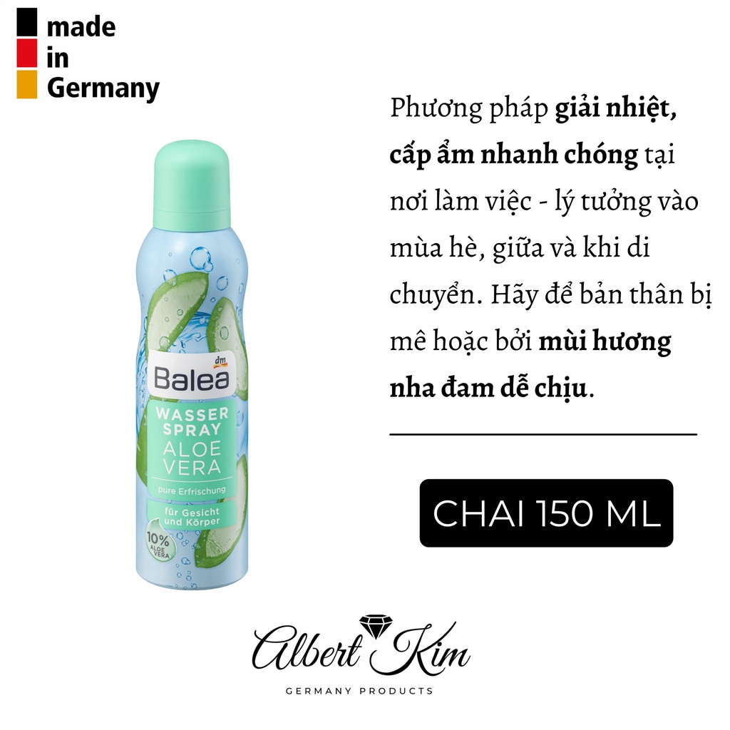 [ Hàng Đức ] Xịt khoáng hàng nội địa Đức - Balea - 150ml