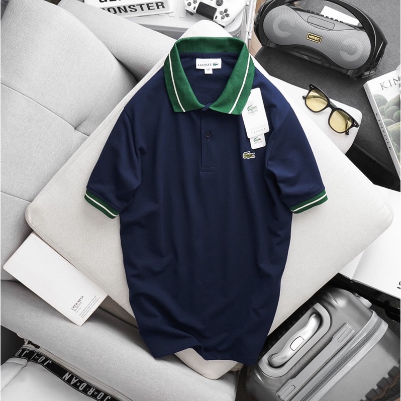 Aó thun polo nam cao cấp LCST cổ phối 2 khuy,Form Slimfit,vải COTTON khô co dãn 4 chiều,thấm hút mồ hôi,Hàng VNXK