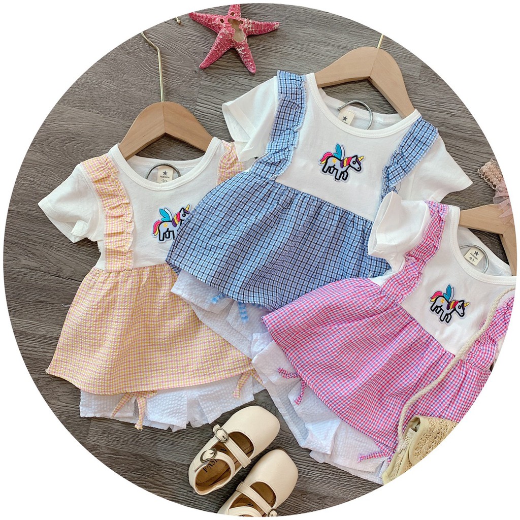 Bộ bé gái , Set bé gái Bộ quần áo bé gái Vải thô cotton mềm thoáng mát Quần áo trẻ em
