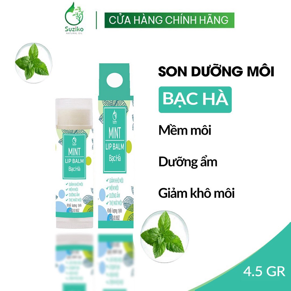 Son dưỡng môi SUZIKO hương bạc hà the mát tái tạo tế bào môi 5g