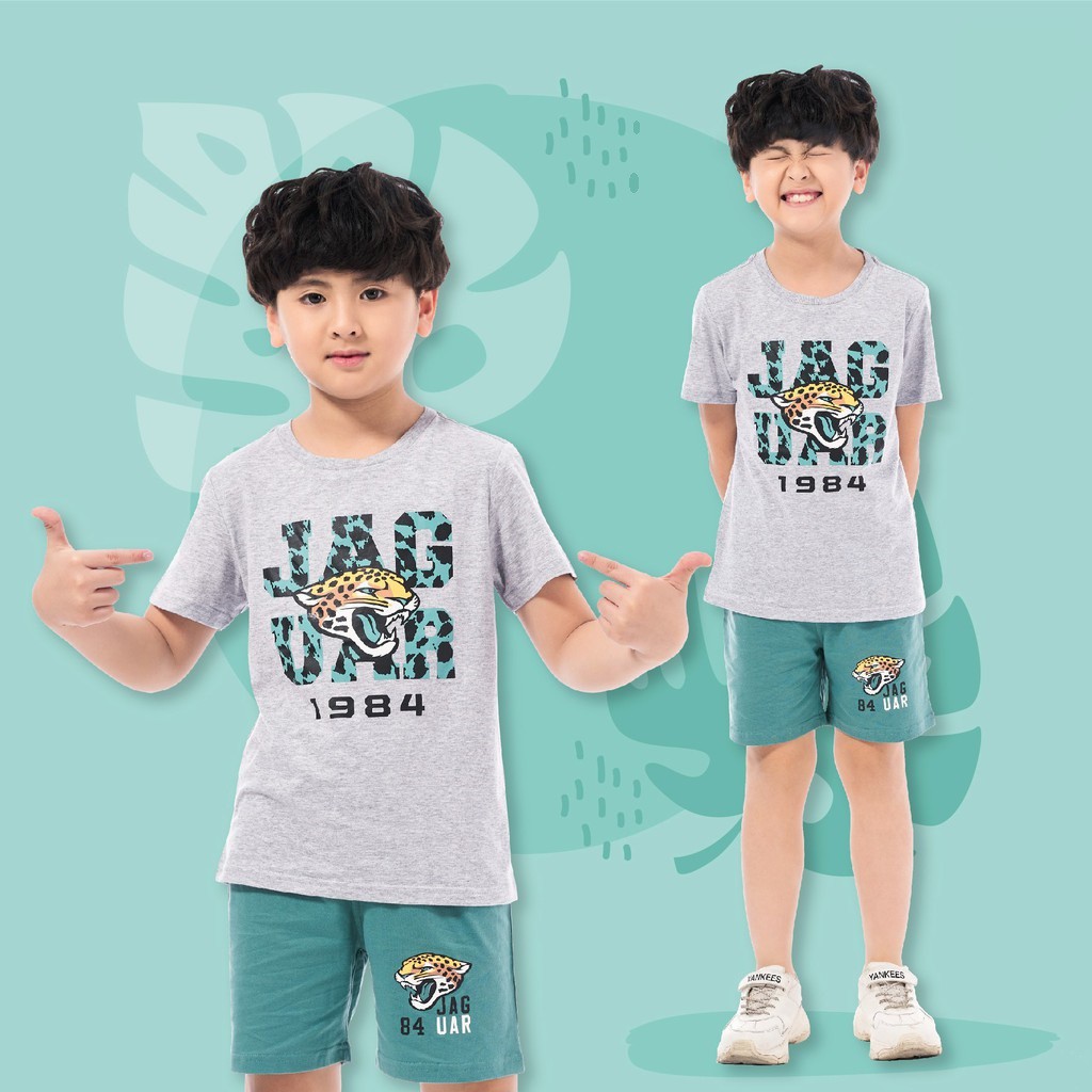 [Made In Vietnam] Bộ Quần Áo Bé Trai Bigfox Set Đồ Bộ Cho Bé Size Đại Chất Cotton Xuất Khẩu In Báo Jaguar