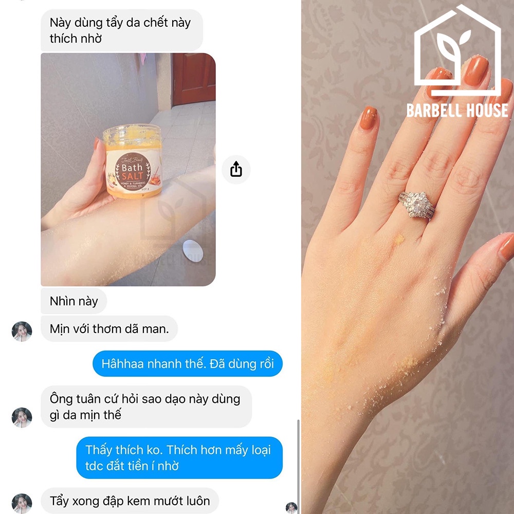 Tẩy tế bào chết Body muối nghệ mật ong hữu cơ  - ngăn ngừa mụn, sáng mịn làn da, chống lão hóa da, 600gr