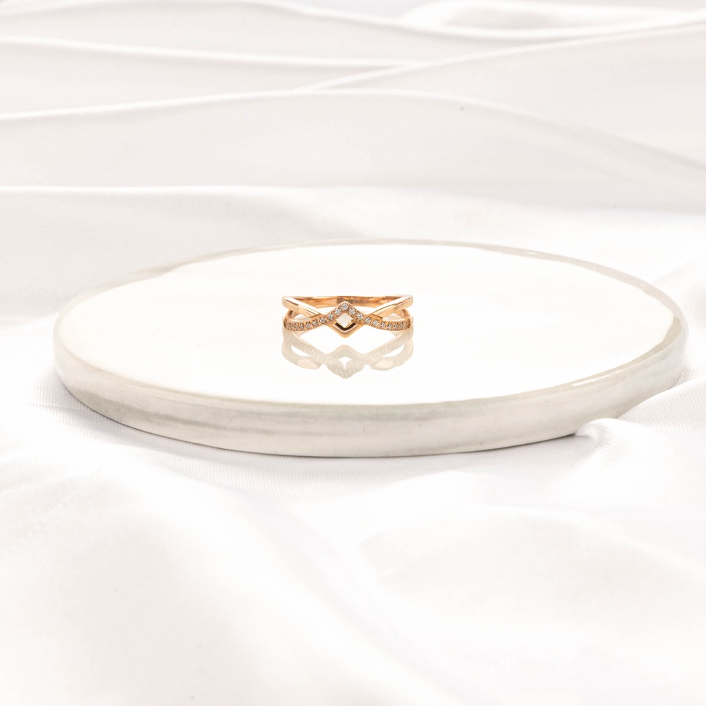 Nhẫn CDE Dia Tiara Rose Gold Ring CDE80080