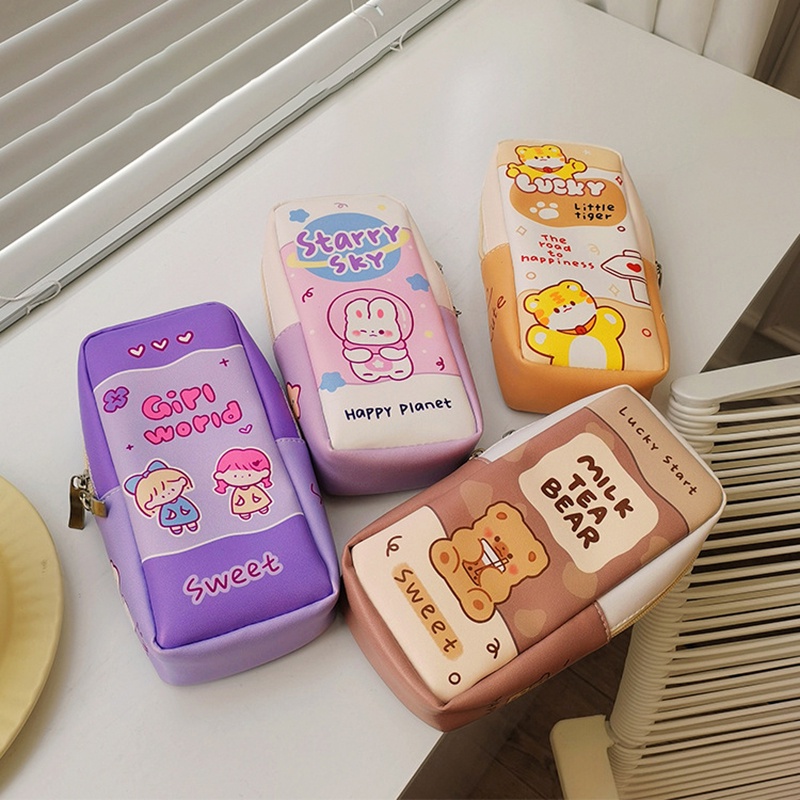 Túi Đựng Bút Chì Cỡ Lớn Họa Tiết Hoạt Hình Dễ Thương Cho Học Sinh