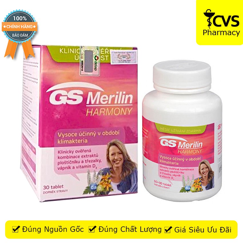 GS Merilin Harmony - Hộp 30 viên uống Giải Pháp Cho Phụ Nữ Thời Kỳ Mãn Kinh - cvspharmacy