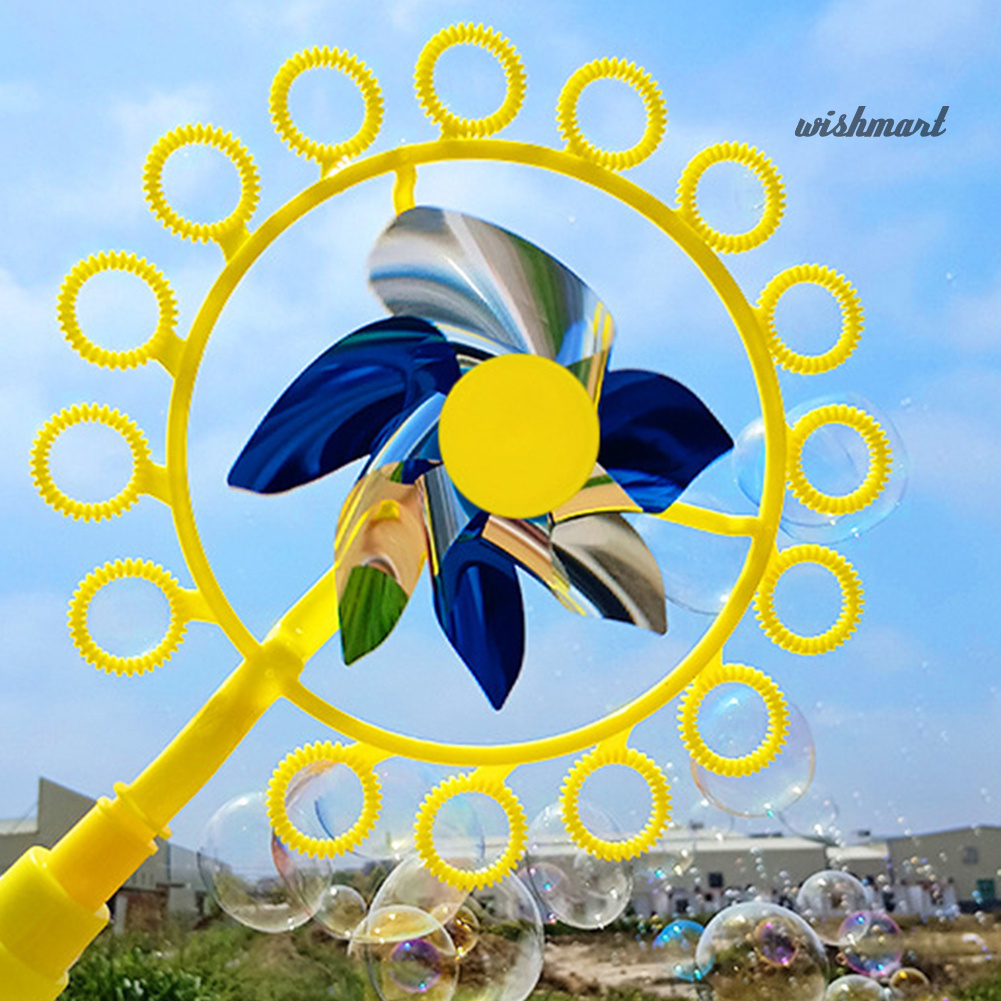 [Wish] Kid Handheld Windmill Manual Bubble Blowing Wand Stick Children Outdoor Toy