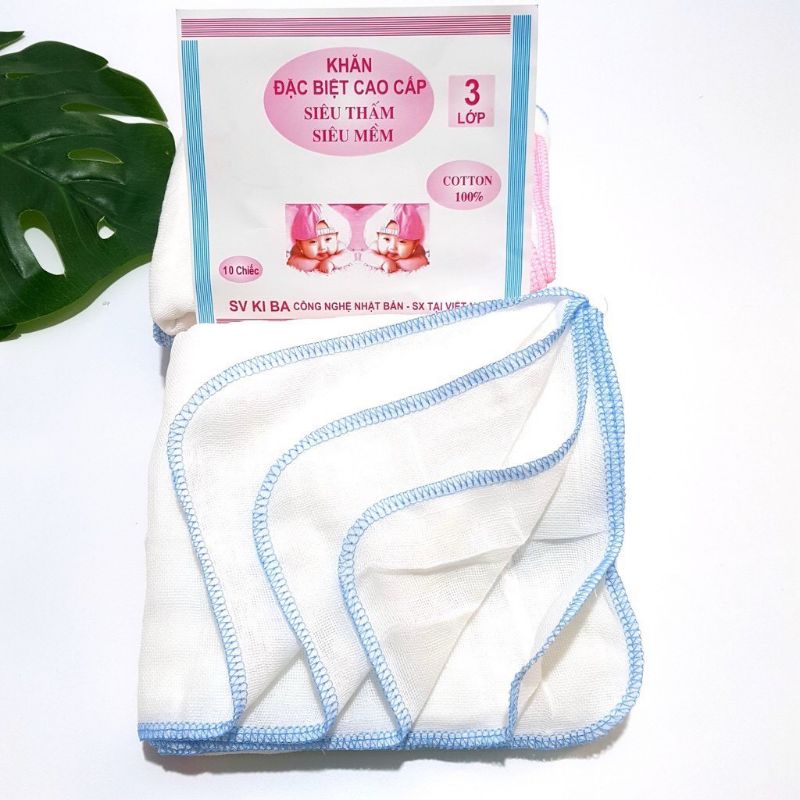 set 10 khăn sữa 3 lớp cho bé
