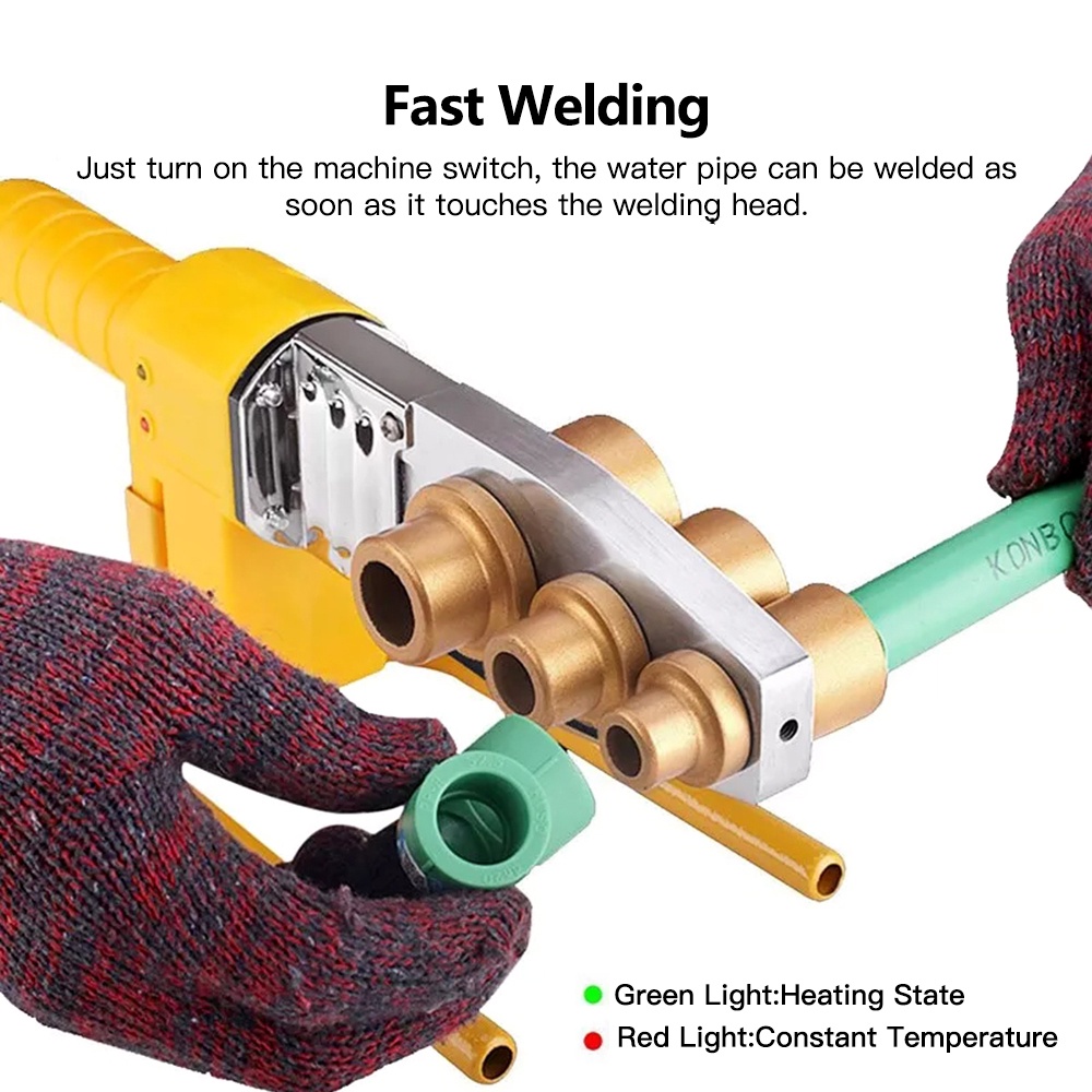 EKEZ Máy hàn ống nhựa chịu nhiệt PP-R, PE, PPC 20-63mm,1200W, tản nhiệt mang cá AC 220V Tự động chỉnh nhiệt