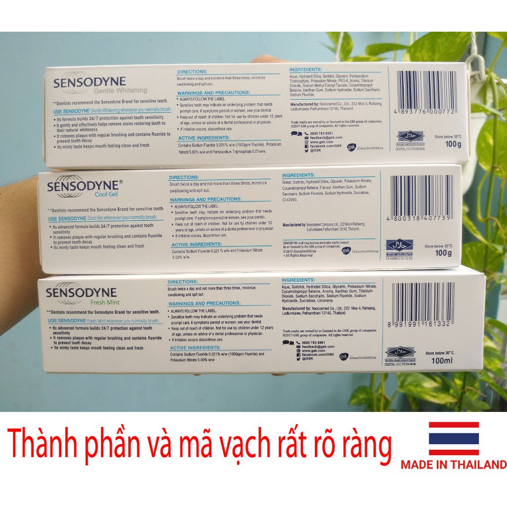 Kem đánh răng Sensodyne chống ê buốt làm trắng răng 100g (Thái Lan)