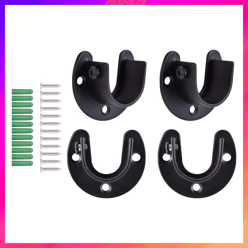 [Predolo2] 4 Giá Đỡ Ống Treo Tủ Quần Áo Chịu Được Sức Nặng 25mm