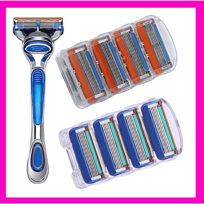 Lưỡi Dao Cạo Geiiette Fusion 5 Đầu Thay Thế 5 Lớp Bằng Thép Không Gỉ Cho Máy Cạo Râu Geiiette Fusion