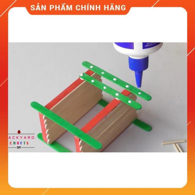 [ Bán Chạy ]  50 que kem gỗ màu 12.5cm