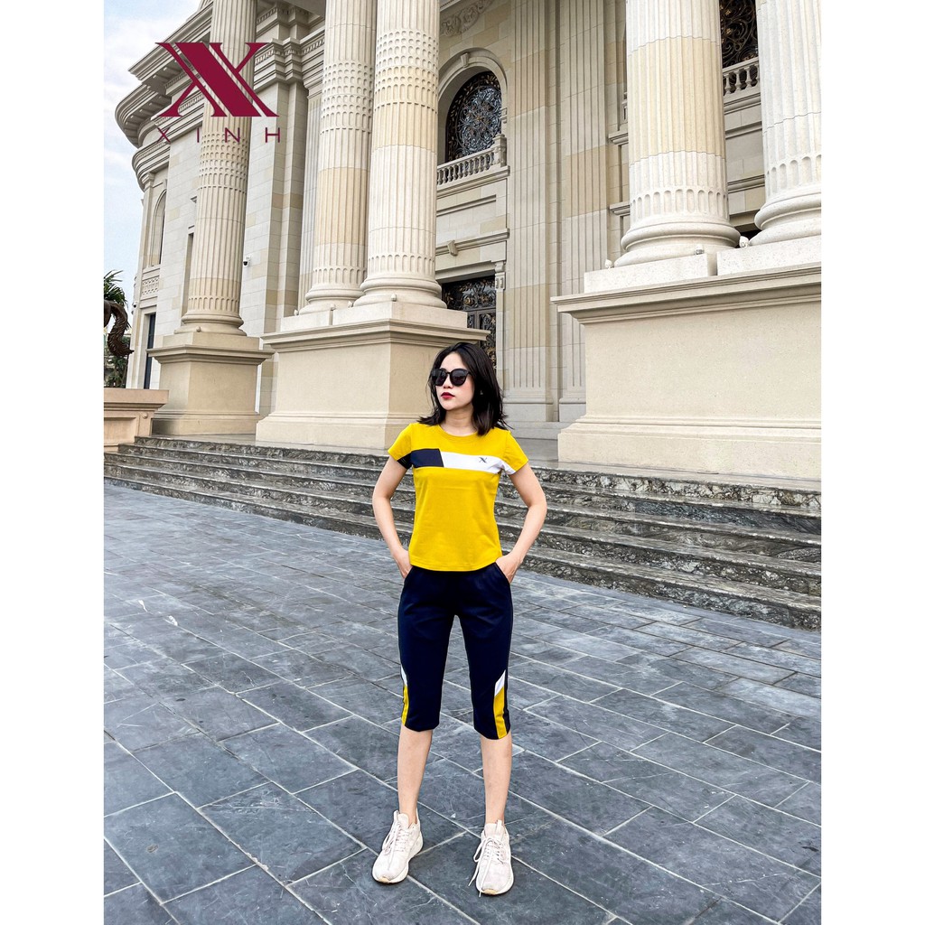 Bộ cotton siêu mềm mịn dáng thể thao lửng hãng Xinh X375