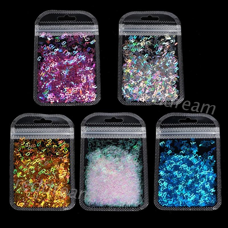 Bộ 5 Bao Chữ Cái Kim Sa 2g Dùng Để Trang Trí Tiện Dụng