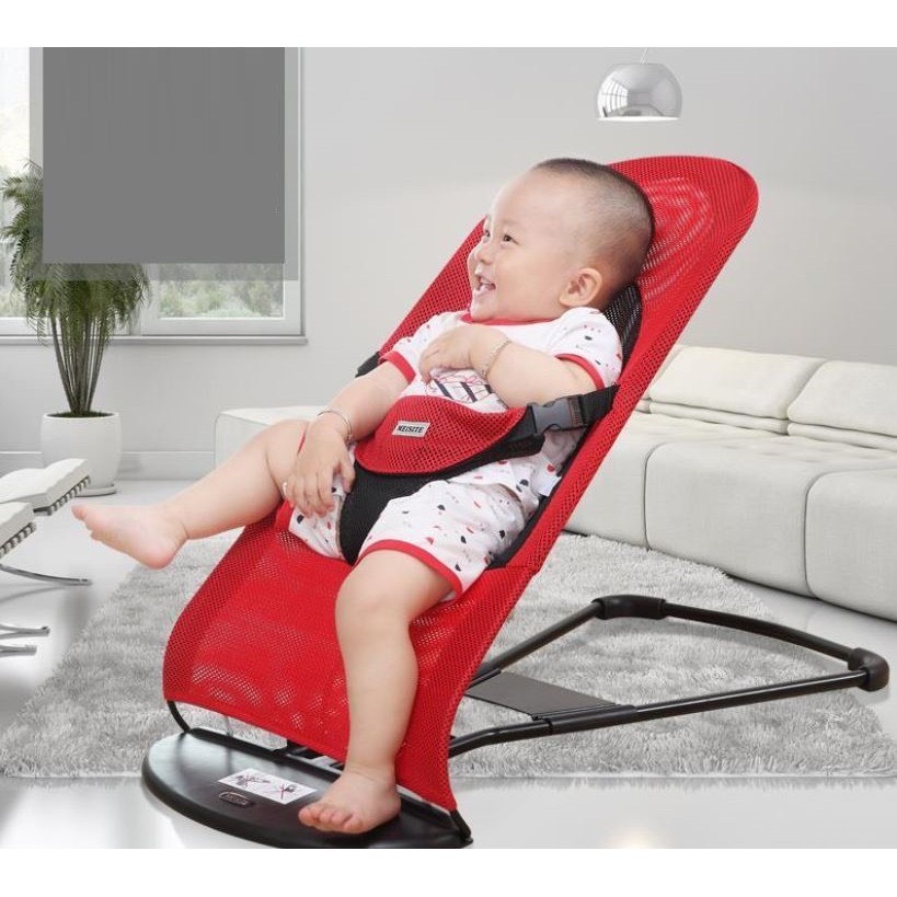 (SHIP HỎA TỐC)Ghế rung cho bé có kèm thanh treo đồ chơi - Ghế rung lưới cho bé