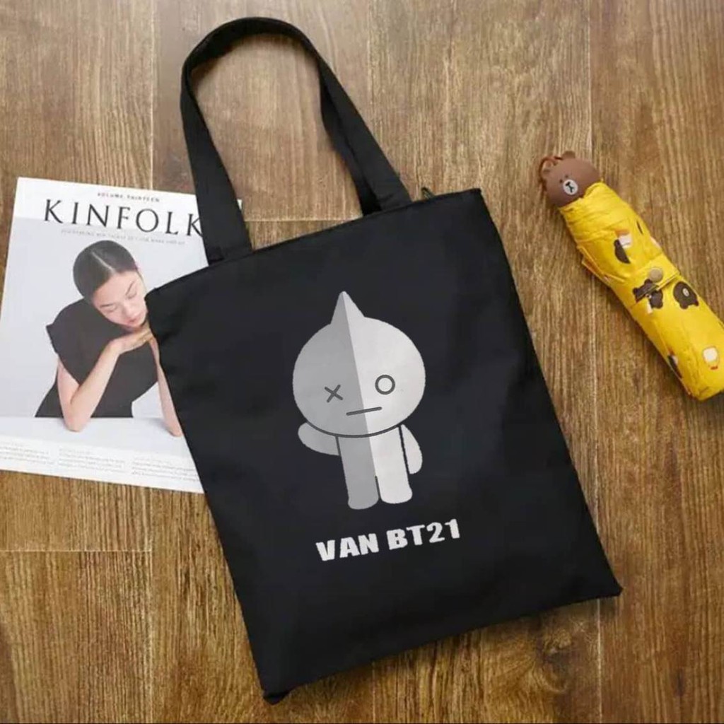 Túi Tote Hình Nhân Vật Bt21 Tata Cooky Chimmy Kpop 129