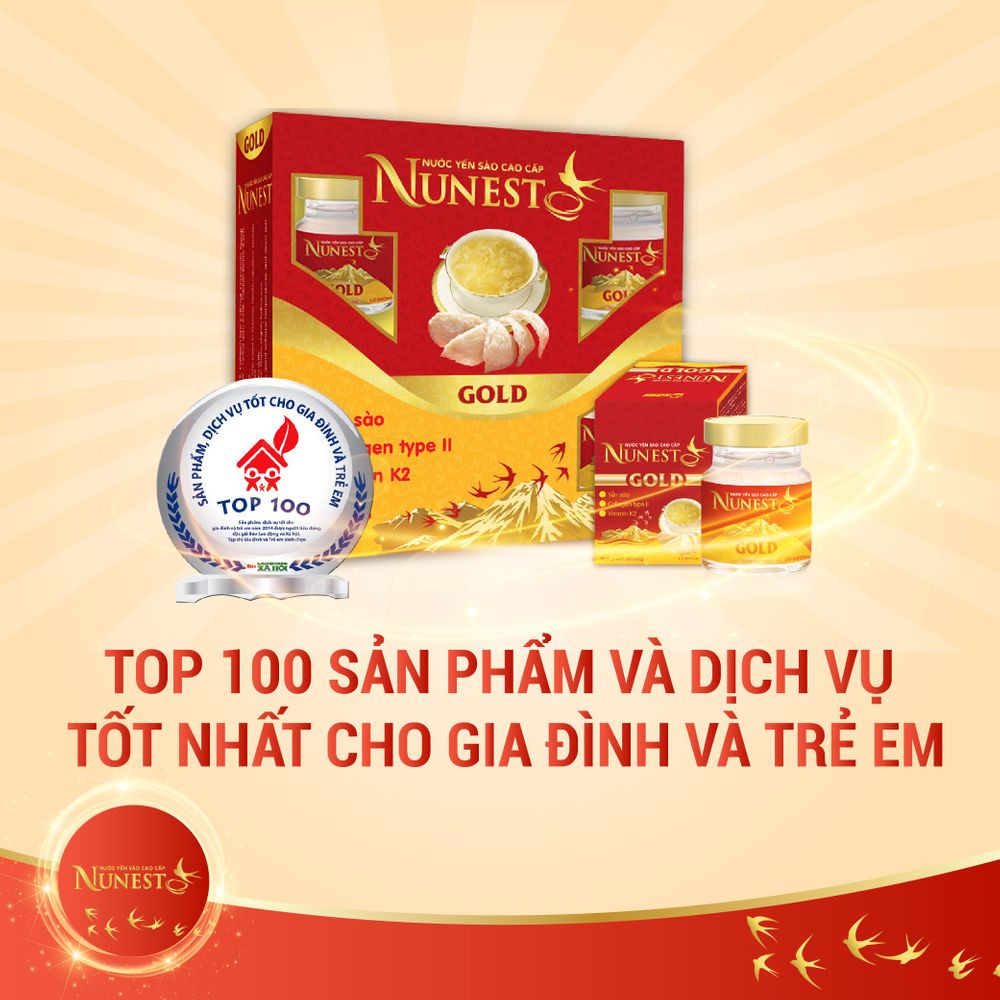 Nước yến cao cấp Nunest không đường dành cho bệnh tiểu đường, ổn định đường huyết (6 lọ x 70ml)