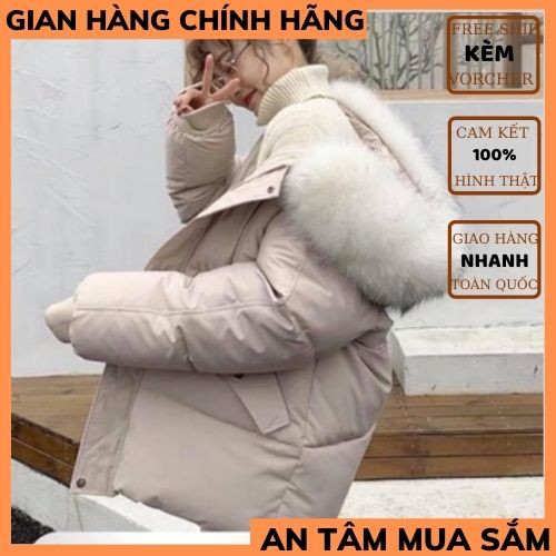 Áo phao cổ lông hottrend ( sẵn sll ) áo ấm mùa đông cho nữ ,áo phao béo nữ THỜI TRANG 1989