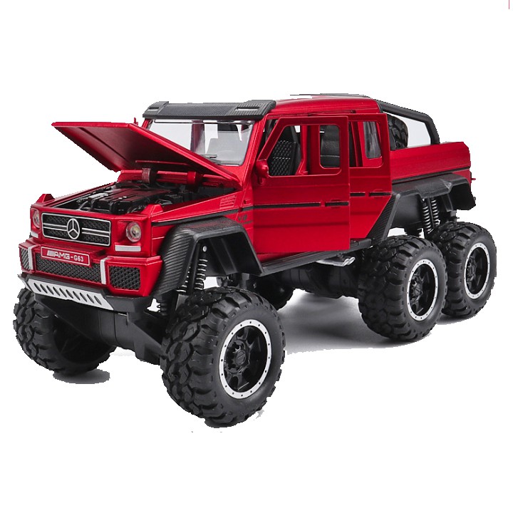 Xe mô hình ô tô Mercedes-Benz G63 AMG 6x6 tỉ lệ 1:32 bằng hợp kim có âm thanh và đèn xe đồ chơi trẻ em