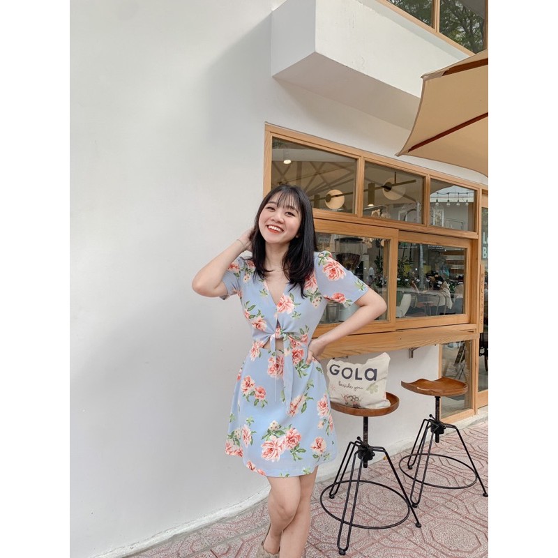 [Mã SKAMA06 giảm 8% tối đa 50K đơn 250K] Đầm Rosa chữ A cột nơ trước ngực | BigBuy360 - bigbuy360.vn