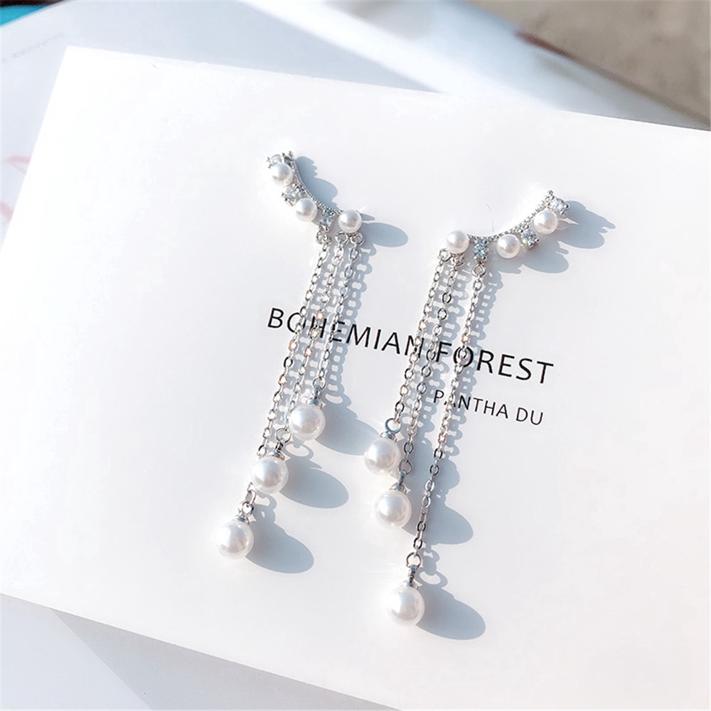 Khuyên tai nữ dài đính ngọc thời trang