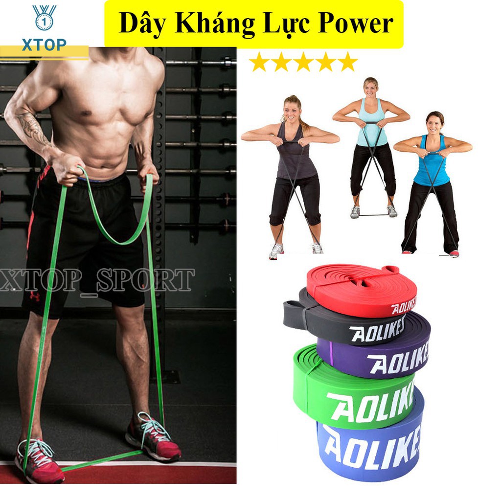 Dây kháng lực Power band Aolikes Al 3602 bán sỉ, bộ dây kháng lực đa năng hỗ trợ tập luyện chuyên gym chính hãng