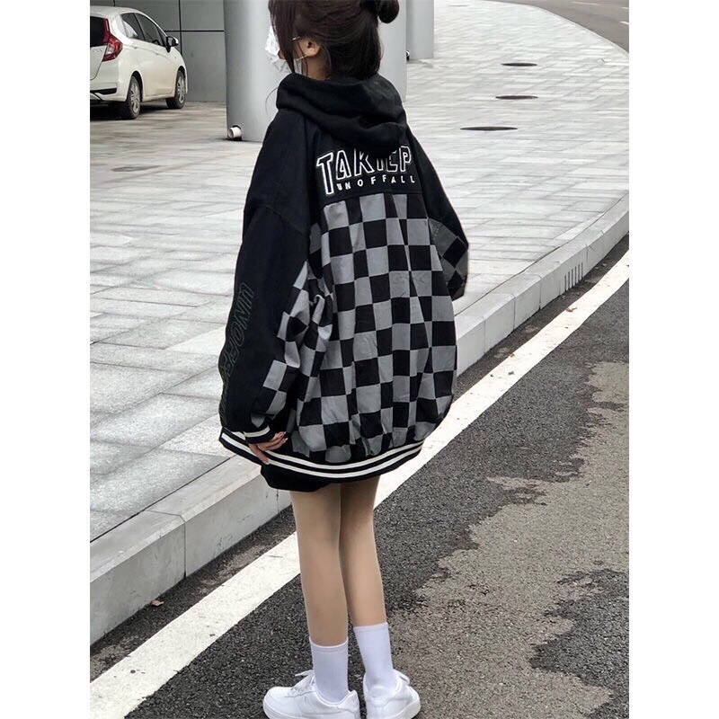 Áo Bomber, Áo Khoác TAKKEP CARO Form Rộng Cực Hot Ulzzang Unisex