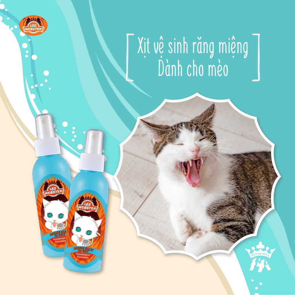 Xịt miệng cho mèo ngừa mảng bám Lee webster 130ml, thơm miệng sạch răng cho mèo Con Mèo Xiêm