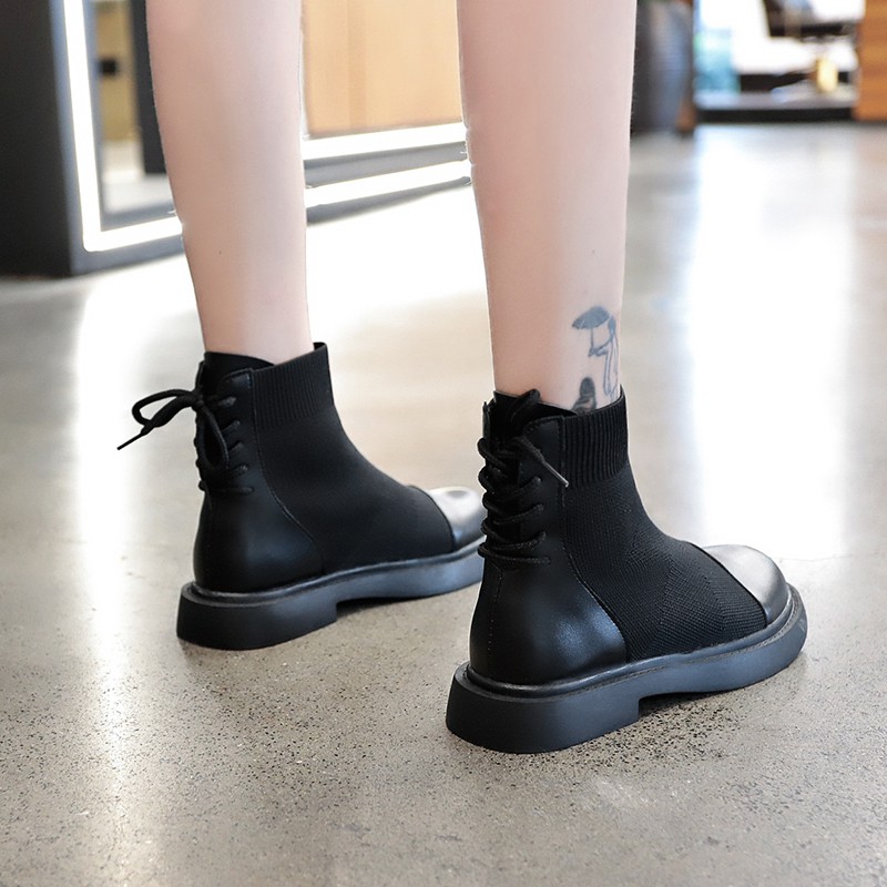 Boot Nữ Da phối Thun Ôm Chân Cá Tính Siêu chất MBS331 - Seun Shoes | BigBuy360 - bigbuy360.vn