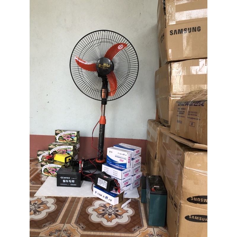 Quạt kep bình ắc quy 12v Santro HÀNG CHUẨN CAO CẤP MOTƠ TO