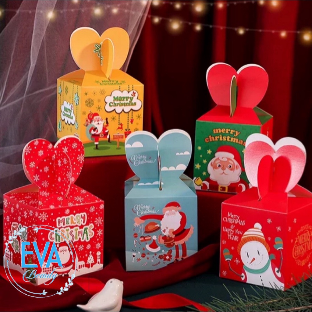 Combo 15 Hộp Đựng Quà Giáng Sinh Hoạ Tiết Noel Ấm Áp Gồm 3 Mẫu Khác Nhau M3537