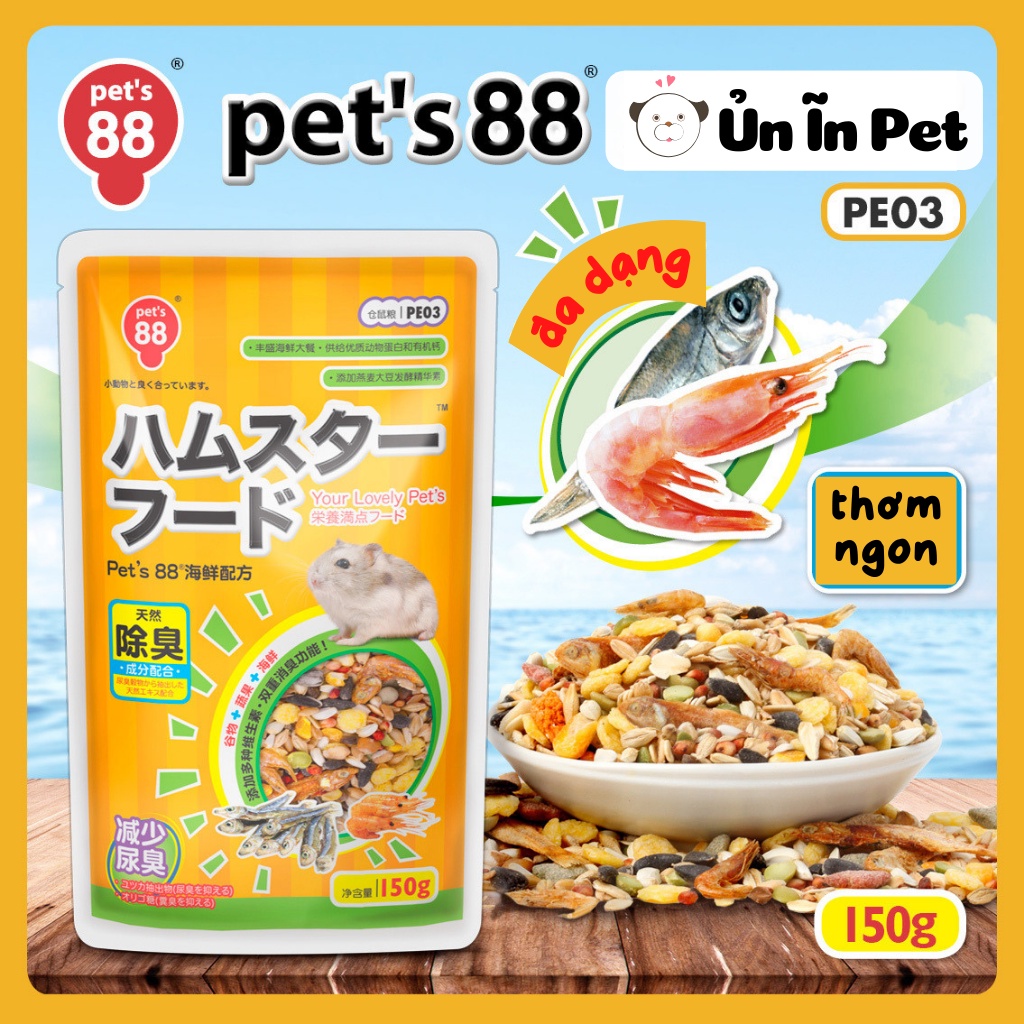 Thức ăn hamster hải sản Nhật PET88 150g