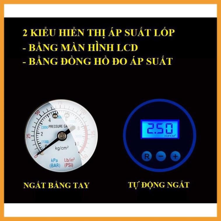 Bơm lốp ô tô, xe máy Carzkool CZK-3603-  Bơm điện tử tự ngắt {BH 12 tháng} CZK-3603 - - Better Car