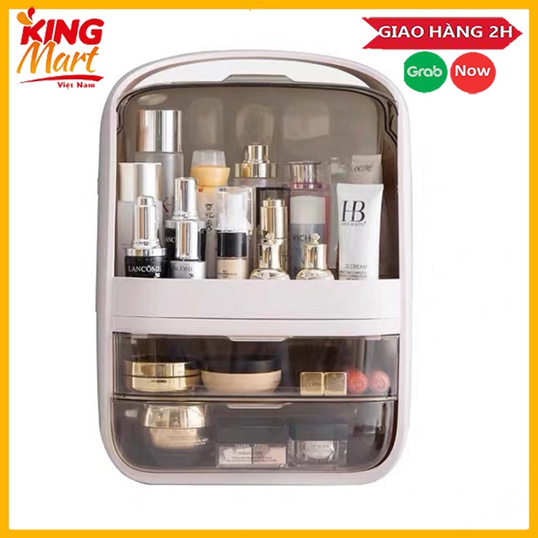 Hộp mỹ phẩm đựng đồ trang điểm có quai xách, kiểu dáng Balo thời trang