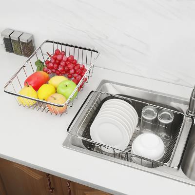 Rổ Inox 304 Treo Bồn Rửa Chén, Úp Bát Rửa Rau Củ Đa Năng Có Thể Thay Đổi Chiều Dài | BigBuy360 - bigbuy360.vn