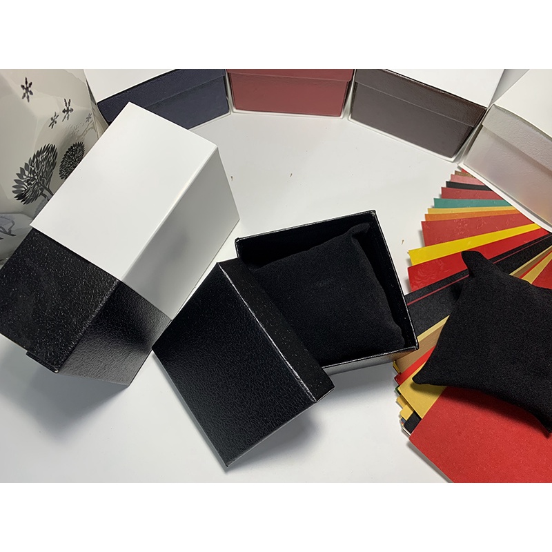 hộp đồng hồ da cao cấp AnBox đựng đồng hồ gối nhung siêu mịnh size 10x10x7cm, dạn nắp mở âm dương