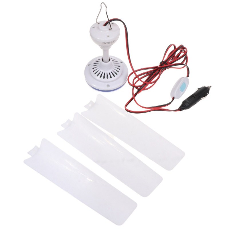 Quạt Trần Du Lịch DC 12V 24V Kèm Dây Cáp Nguồn 230cm