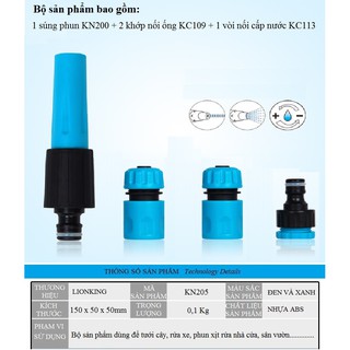 Bộ vòi phun tưới KN200 vòi phun làm bằng nhựa có 3 kiểu phun