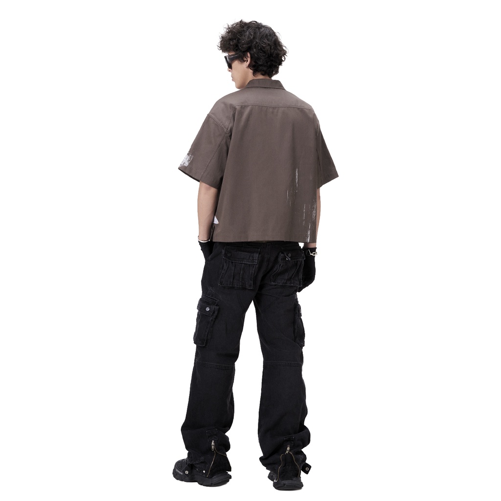 Áo Sơ Mi Khóa Zip Beuter Mocha Boxy Zip Shirt