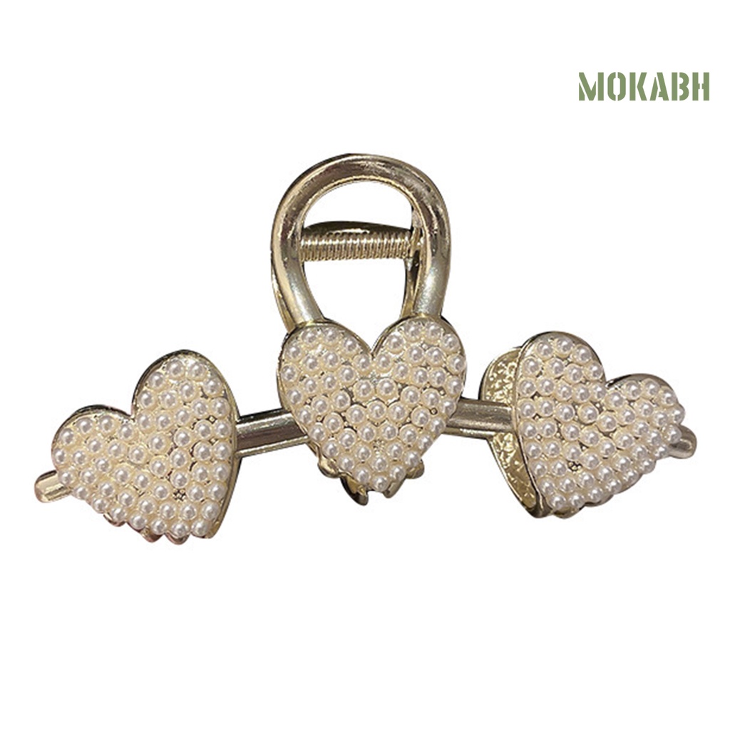 Kẹp Tóc Hình Trái Tim Đính Đá Lấp Lánh Bằng Thép Không Gỉ