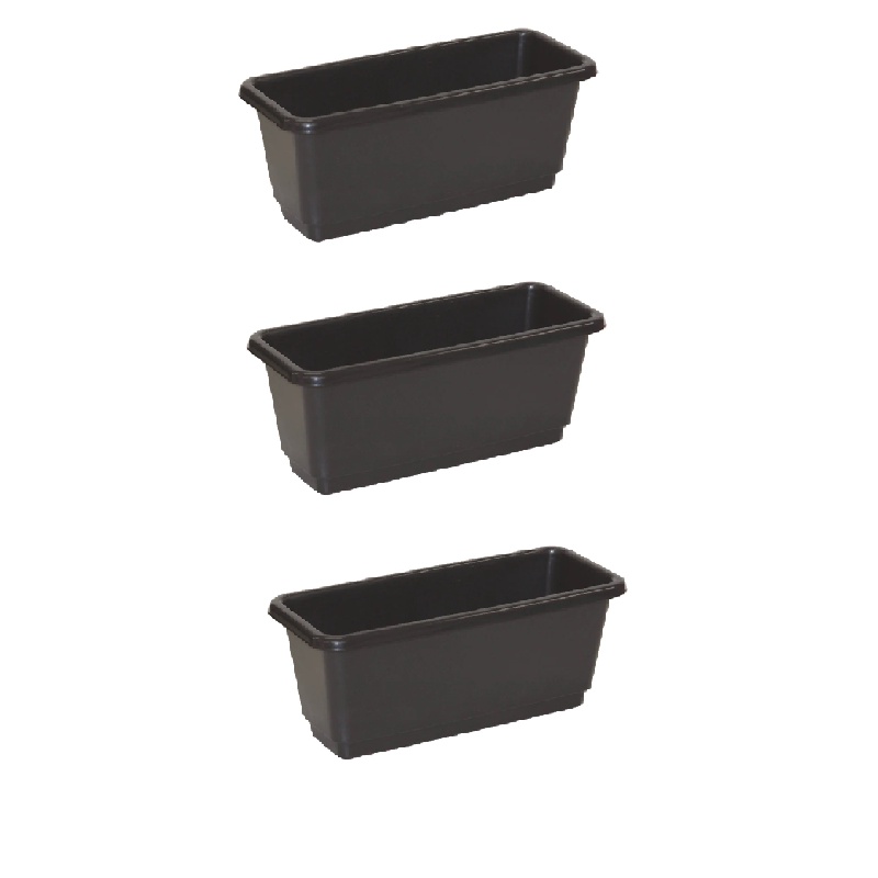 Daiso Chậu cây nhựa đen hình chữ nhật 42 18×42×16cm