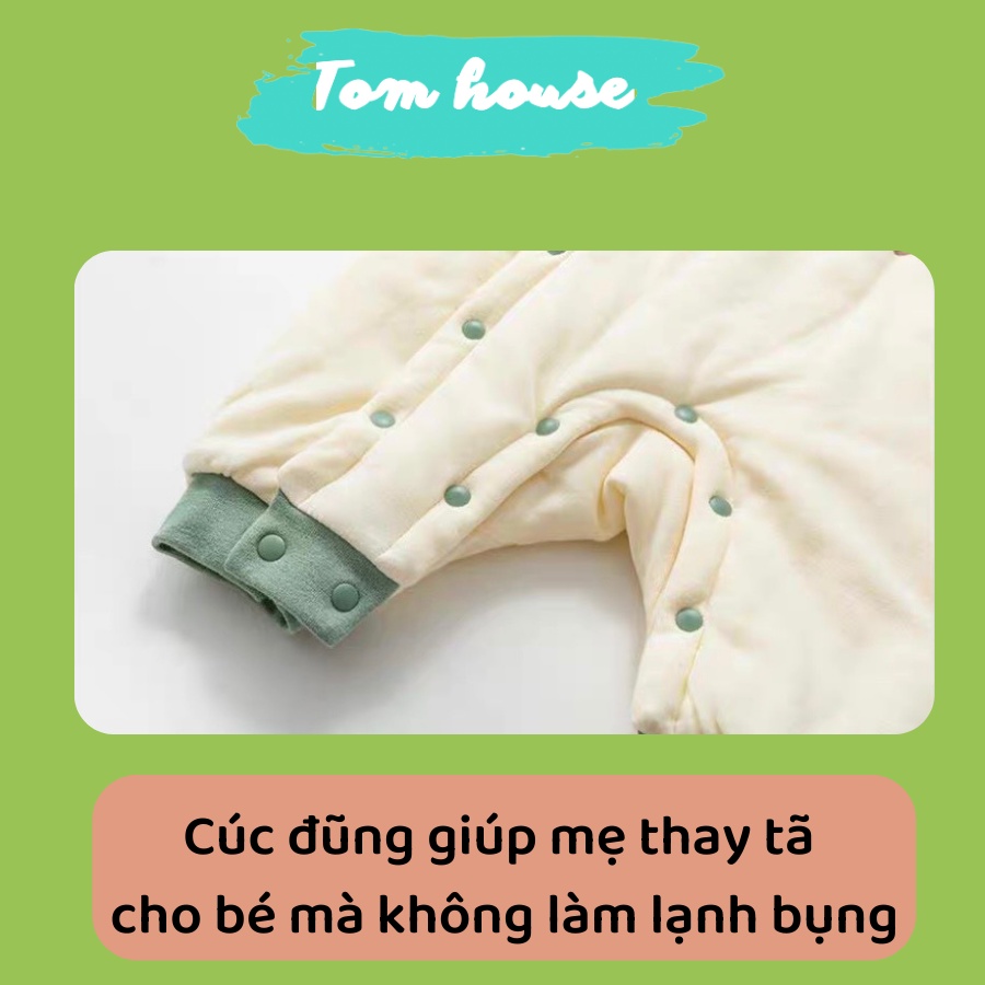 Bộ Liền Thân Trần Bông-Nỉ Siêu Dày Mặc Đại Hàn Cho Bé Sơ Sinh Hàng Quảng Châu Cao Cấp 𝟏𝟗𝐁𝐃𝐃