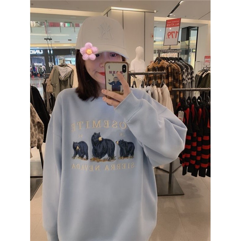 ORDER_N54 Áo Sweater Xanh Nỉ Da Cá Ulzzang