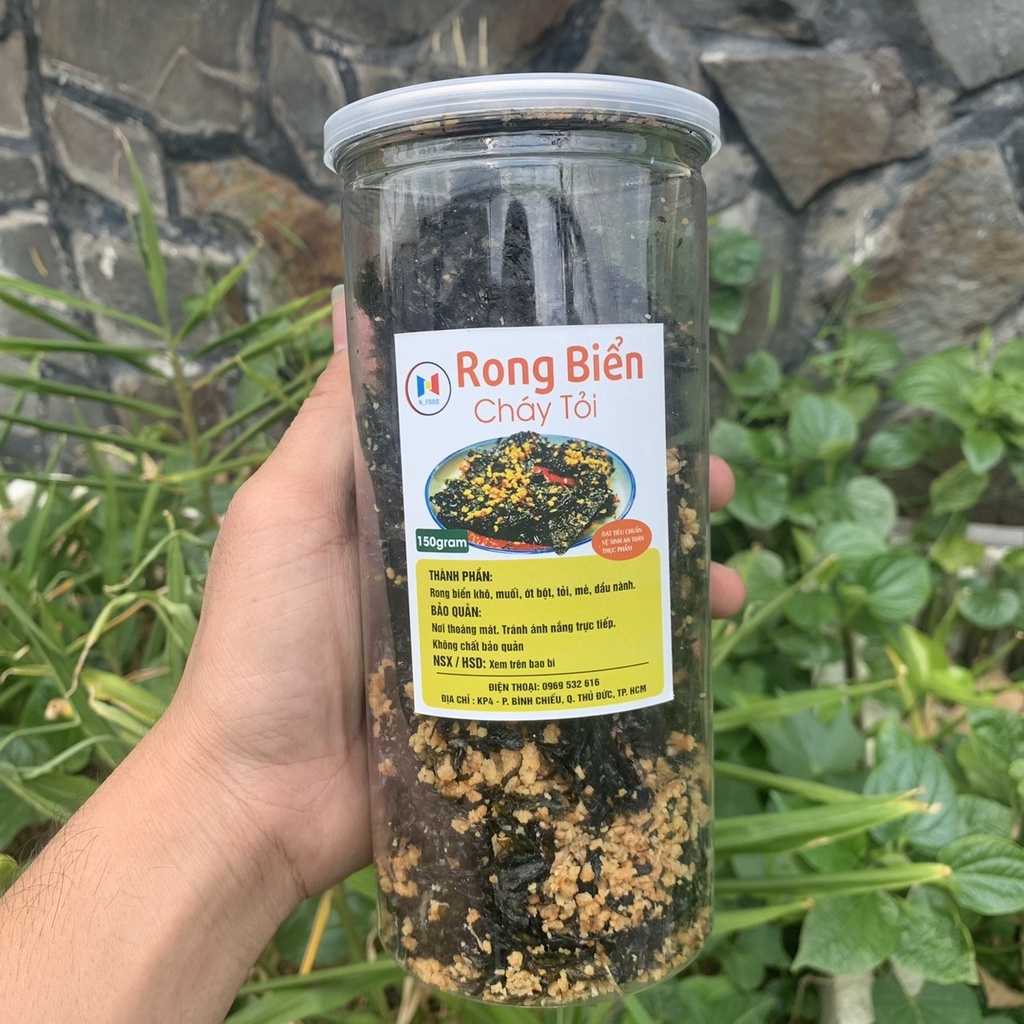 [ HCM ] Rong biển cháy tỏi lon 150gr - rong biển sấy giòn ăn liền