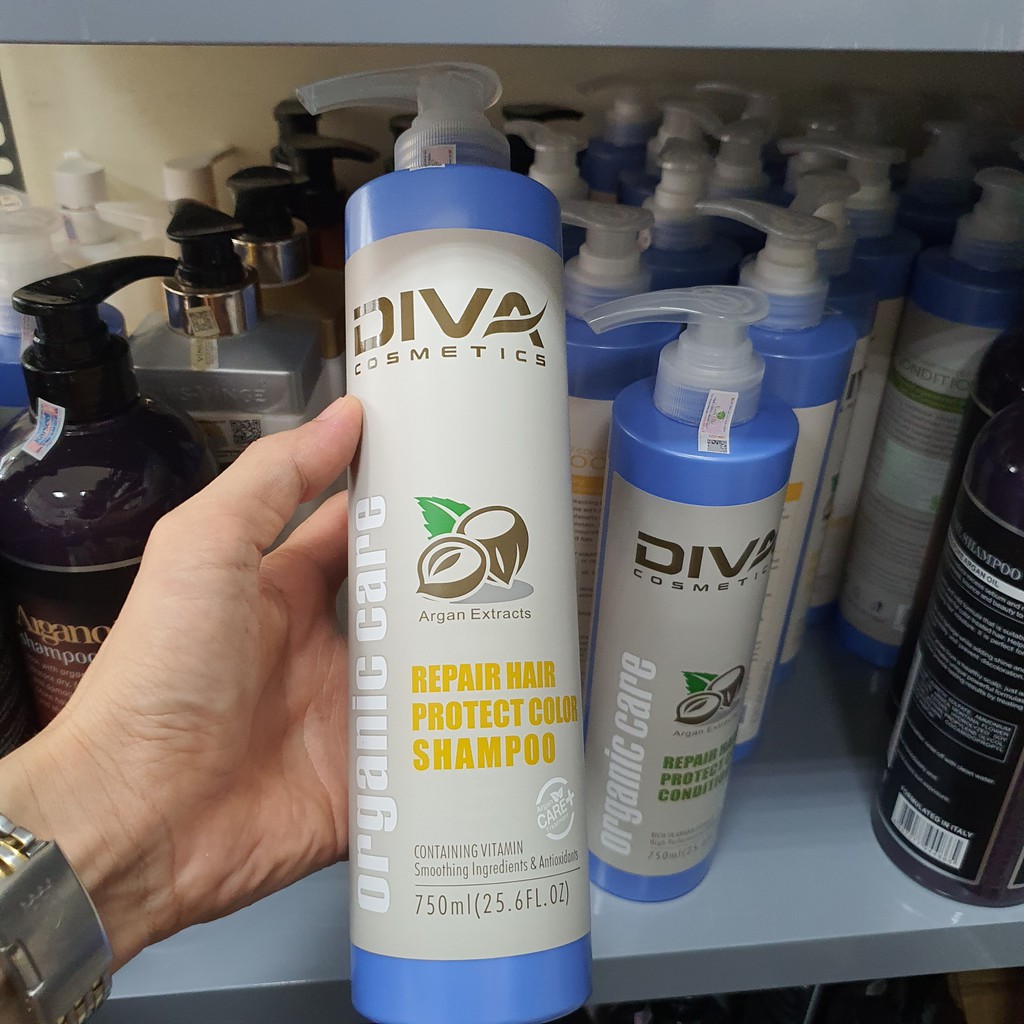 Dầu gội Diva collagen phục hồi kiềm dầu, sạch gàu, mềm mượt hương thơm nước hoa cặp gội xả 500ml – 750ml hàng hiệu chính