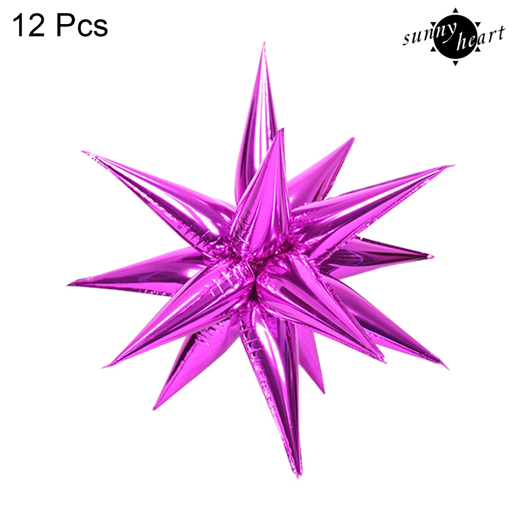 Set 12 Bong Bóng Lá Nhôm Hình Ngôi Sao Dùng Để Trang Trí Tiệc Sinh Nhật